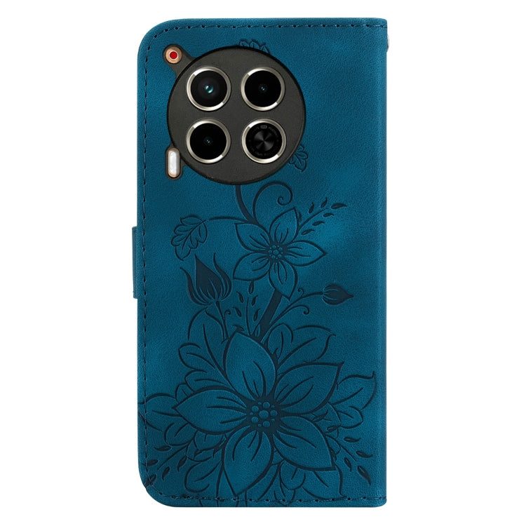 For Tecno Camon 30 4G / 5G / CL6 / CL7 Lily Embossed Leather Phone Case