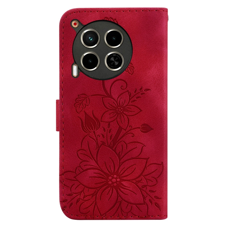 For Tecno Camon 30 4G / 5G / CL6 / CL7 Lily Embossed Leather Phone Case