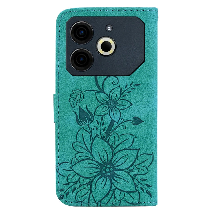 For Tecno Pova 6 Neo Lily Embossed Leather Phone Case