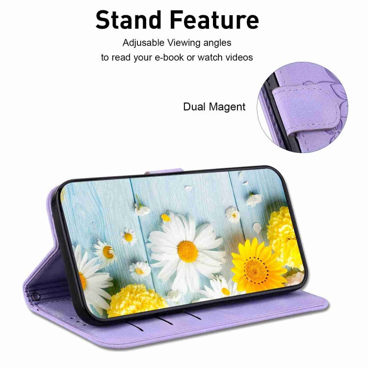 For Tecno Pova 6 Neo Lily Embossed Leather Phone Case