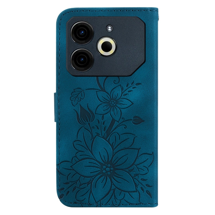 For Tecno Pova 6 Neo Lily Embossed Leather Phone Case