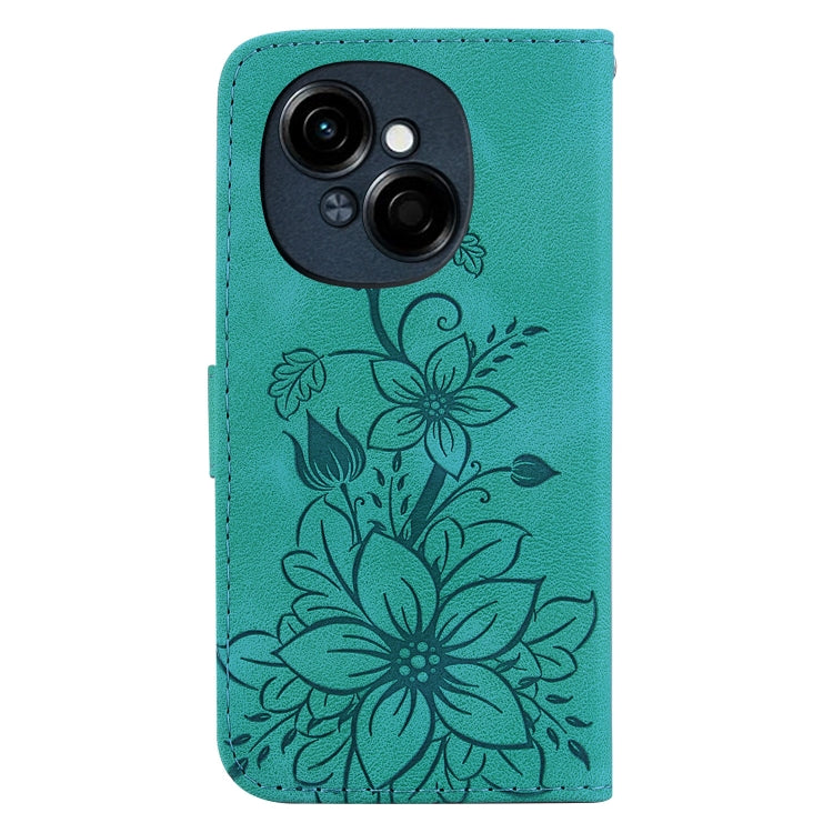 For Tecno Spark Go 1 / Pop 9 Pro Lily Embossed Leather Phone Case
