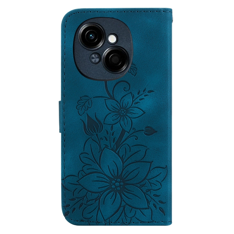 For Tecno Spark Go 1 / Pop 9 Pro Lily Embossed Leather Phone Case