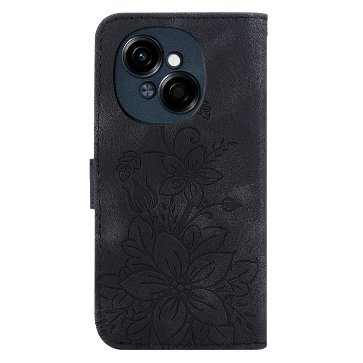 For Tecno Spark Go 1 / Pop 9 Pro Lily Embossed Leather Phone Case