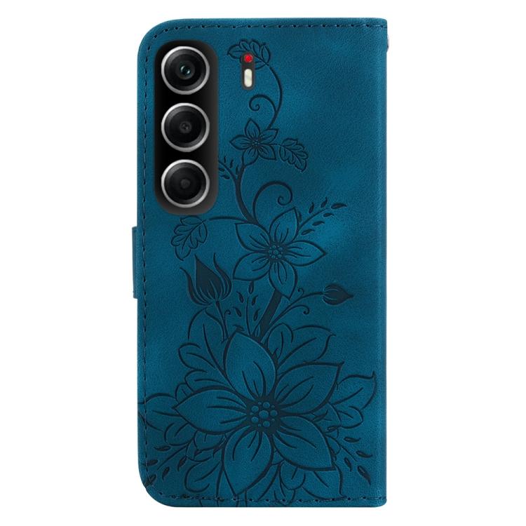 For Tecno Camon 40 Lily Embossed Leather Phone Case