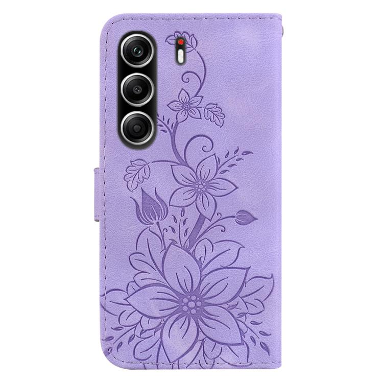 For Tecno Camon 40 Pro 4G Lily Embossed Leather Phone Case