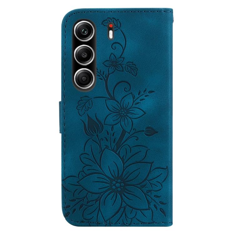 For Tecno Camon 40 Pro 4G Lily Embossed Leather Phone Case