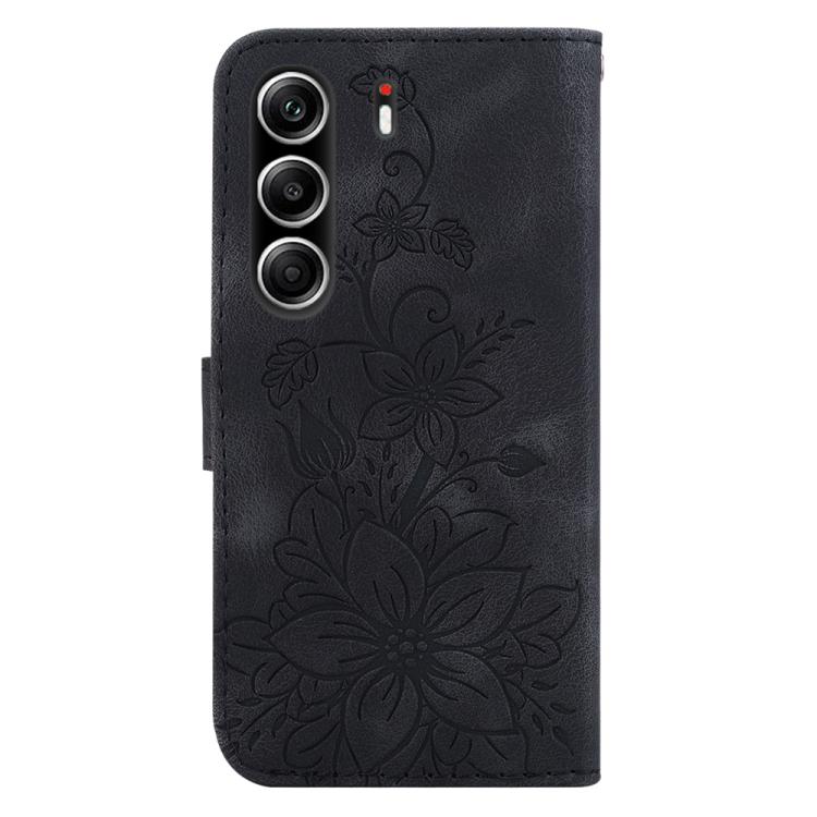 For Tecno Camon 40 Pro 4G Lily Embossed Leather Phone Case