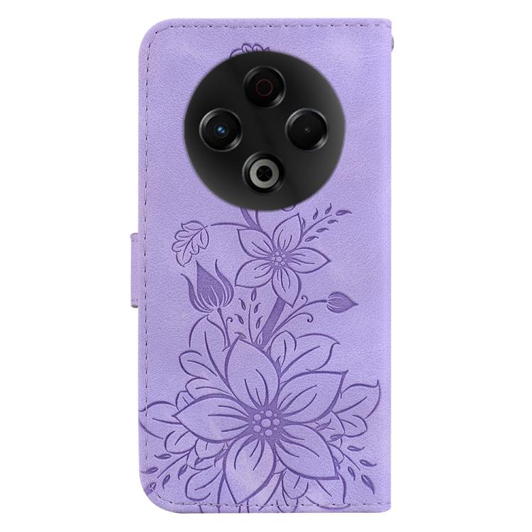 For Tecno Spark 30 4G Lily Embossed Leather Phone Case