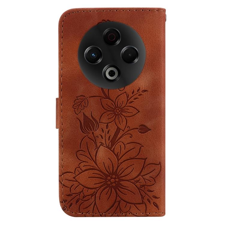 For Tecno Spark 30 4G Lily Embossed Leather Phone Case