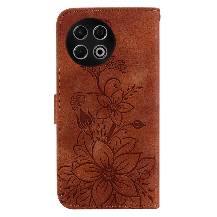 For Tecno Spark 30 Pro Lily Embossed Leather Phone Case