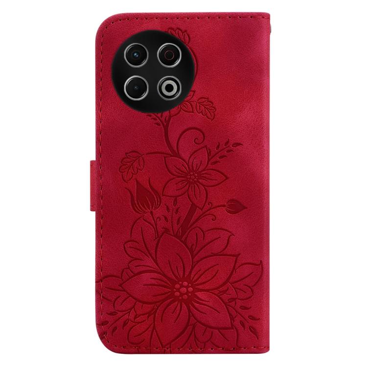 For Tecno Spark 30 Pro Lily Embossed Leather Phone Case