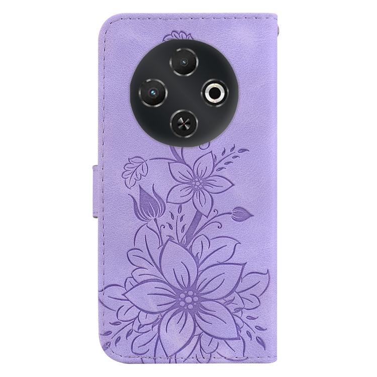 For Tecno Pop 9 5G / Spark 30C 5G Lily Embossed Leather Phone Case