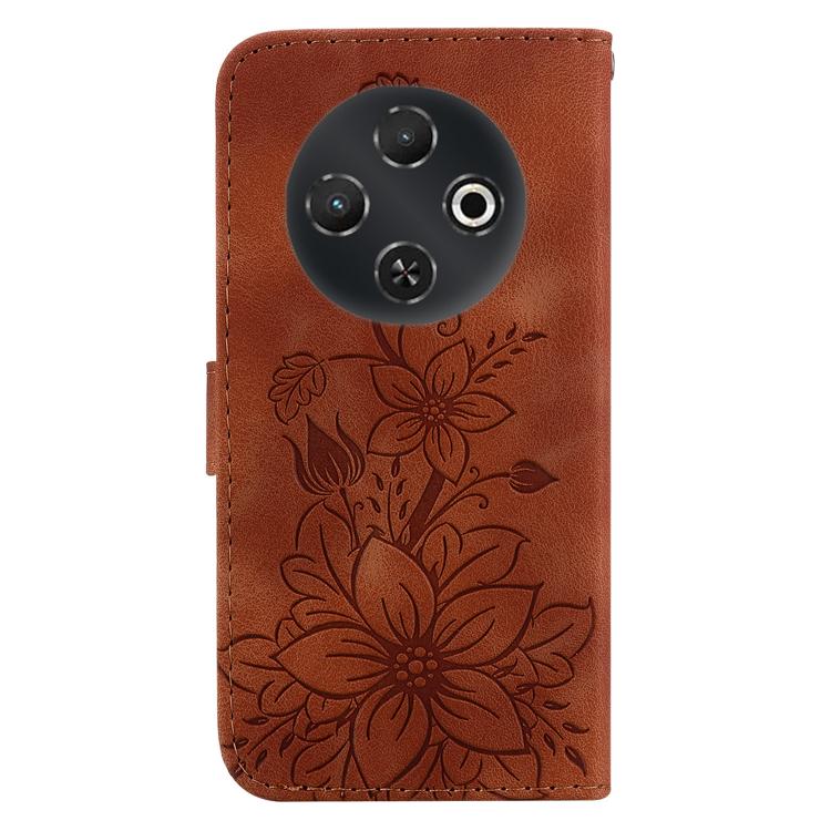 For Tecno Pop 9 5G / Spark 30C 5G Lily Embossed Leather Phone Case