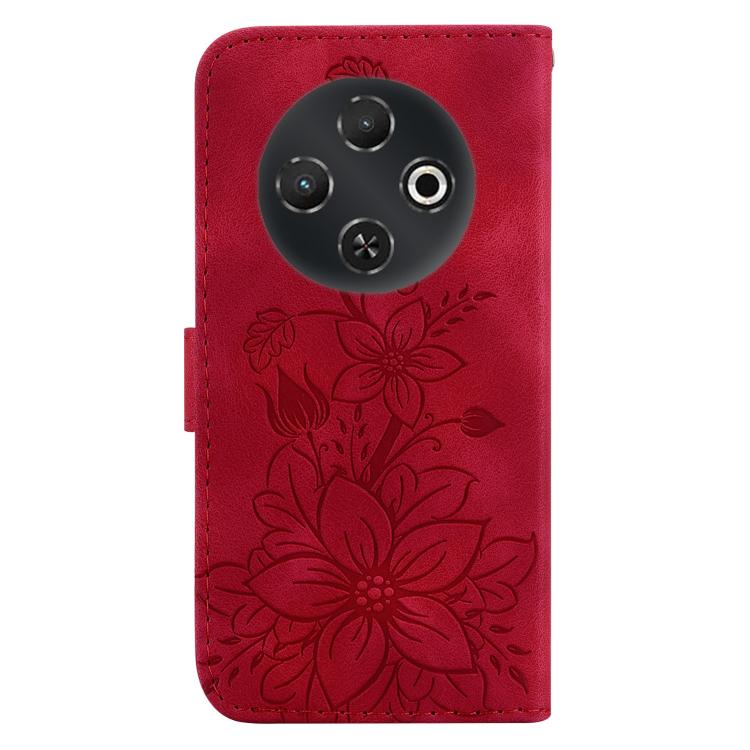 For Tecno Pop 9 5G / Spark 30C 5G Lily Embossed Leather Phone Case