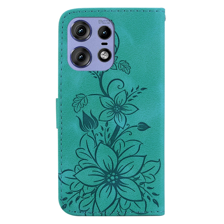 For Motorola Edge 50 Pro Lily Embossed Leather Phone Case