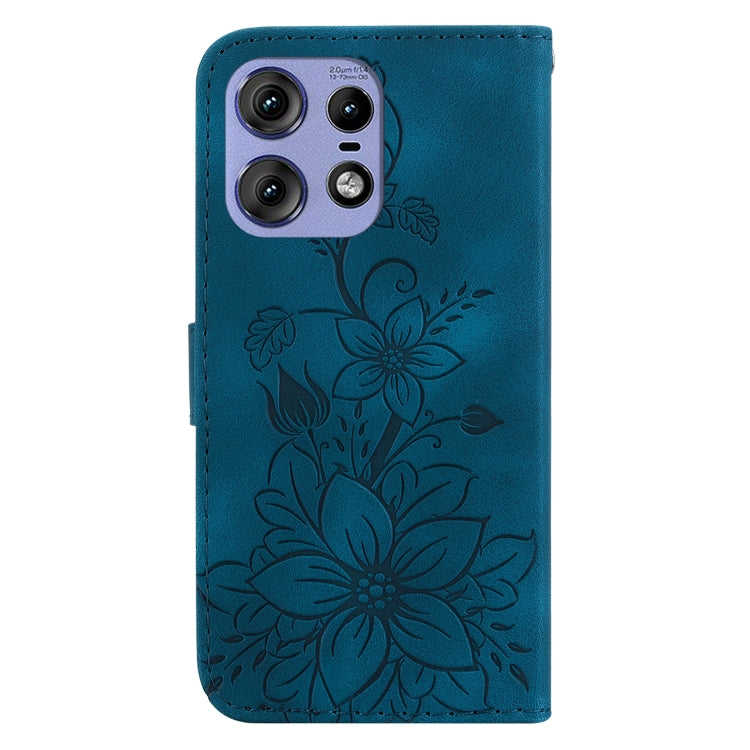 For Motorola Edge 50 Pro Lily Embossed Leather Phone Case