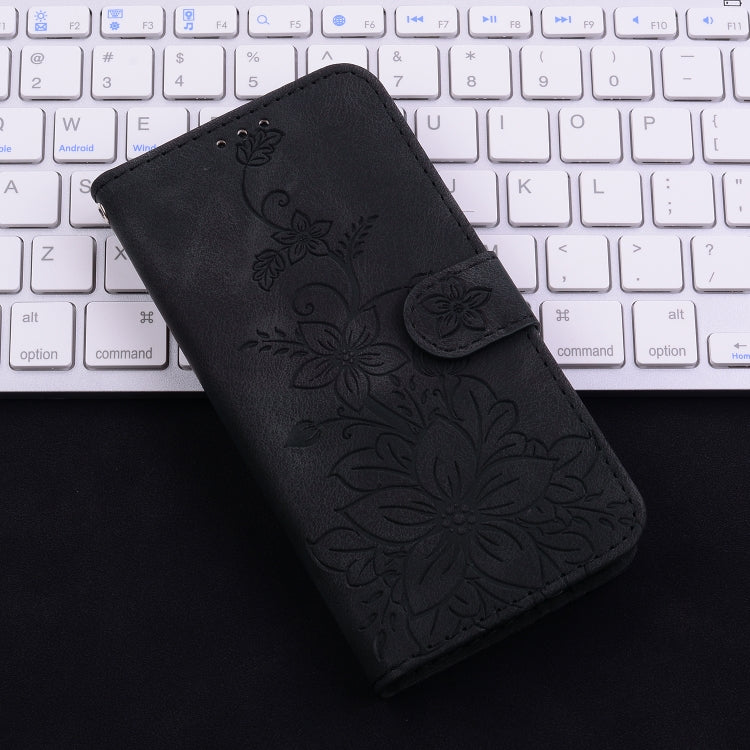 For Motorola Edge 50 Pro Lily Embossed Leather Phone Case