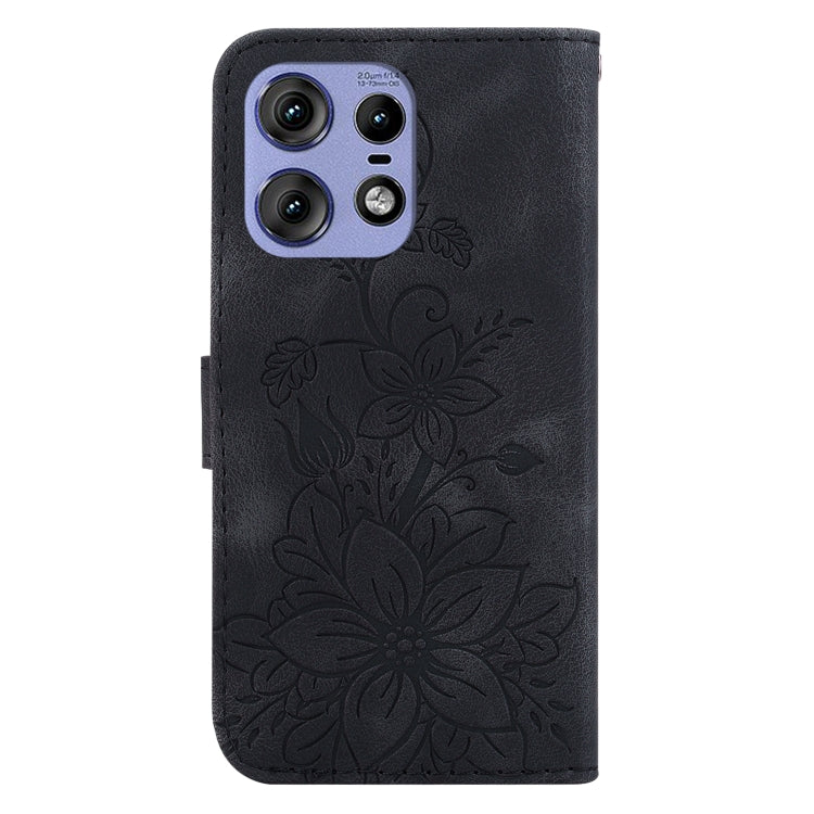 For Motorola Edge 50 Pro Lily Embossed Leather Phone Case