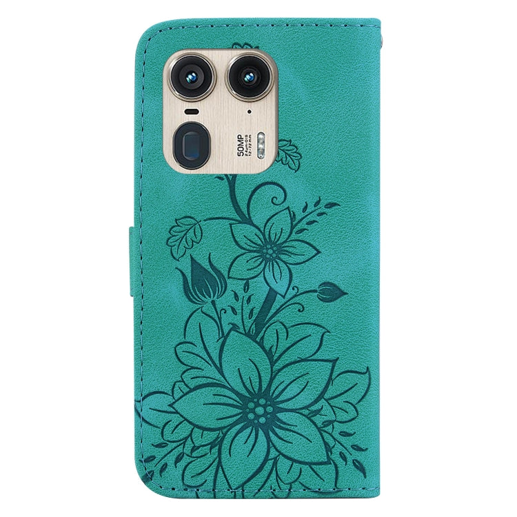 For Motorola Edge 50 Ultra Lily Embossed Leather Phone Case