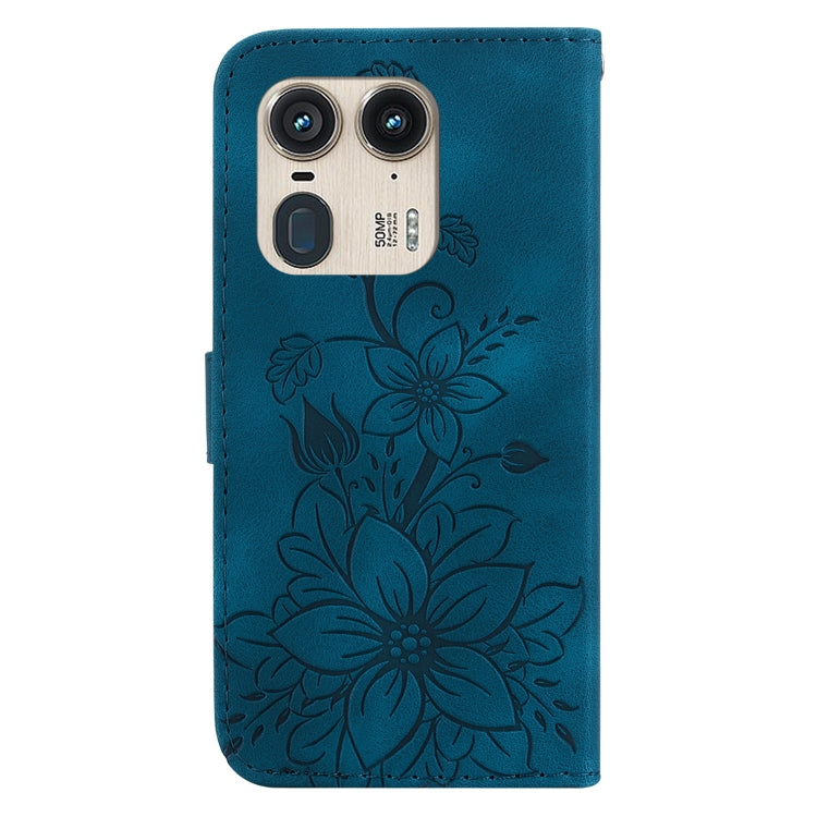 For Motorola Edge 50 Ultra Lily Embossed Leather Phone Case