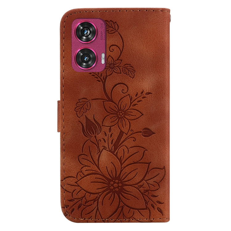 For Motorola Edge 50 Fusion Lily Embossed Leather Phone Case