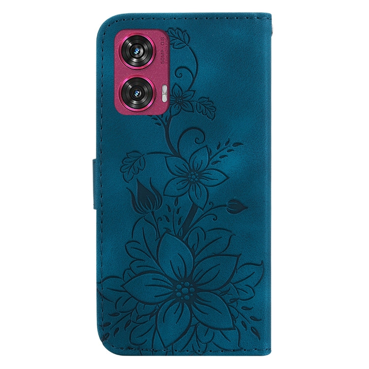 For Motorola Edge 50 Fusion Lily Embossed Leather Phone Case
