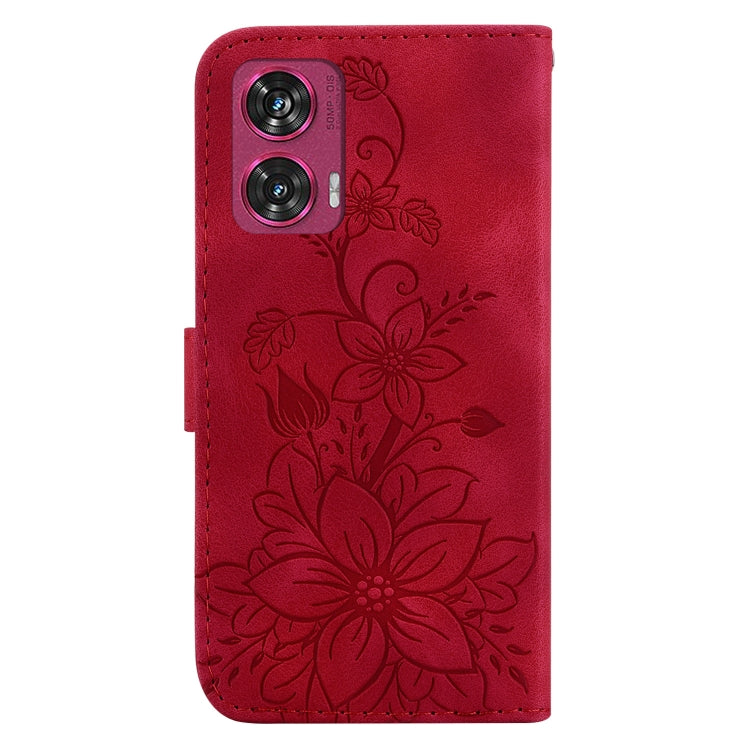 For Motorola Edge 50 Fusion Lily Embossed Leather Phone Case