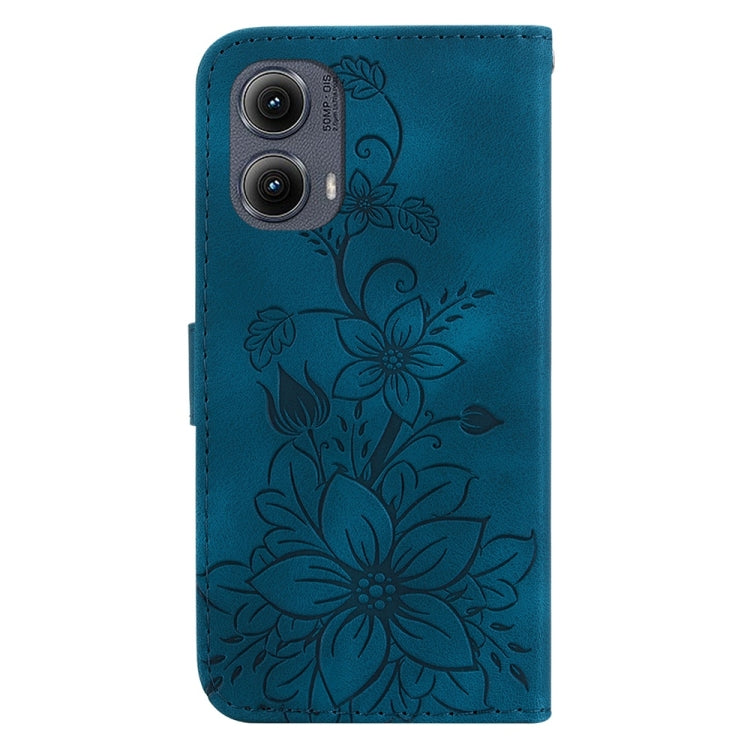 For Motorola Edge 2024 Lily Embossed Leather Phone Case