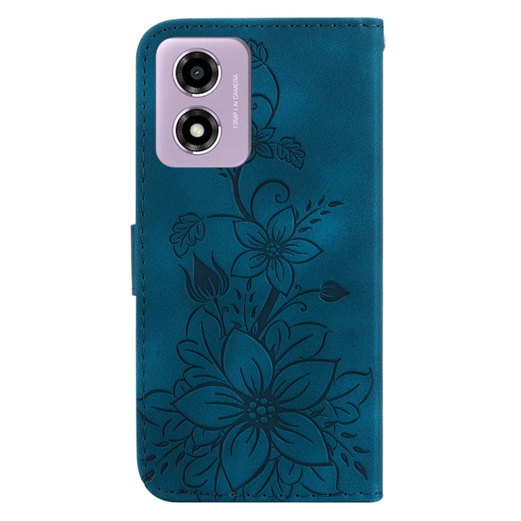 For Motorola Moto G04s / Moto E14 Lily Embossed Leather Phone Case