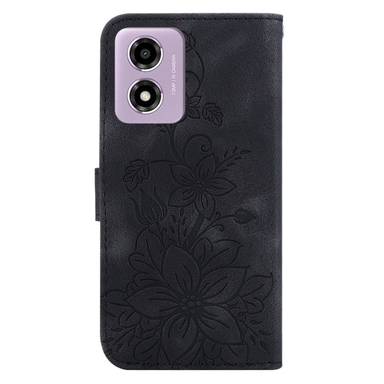 For Motorola Moto G04s / Moto E14 Lily Embossed Leather Phone Case