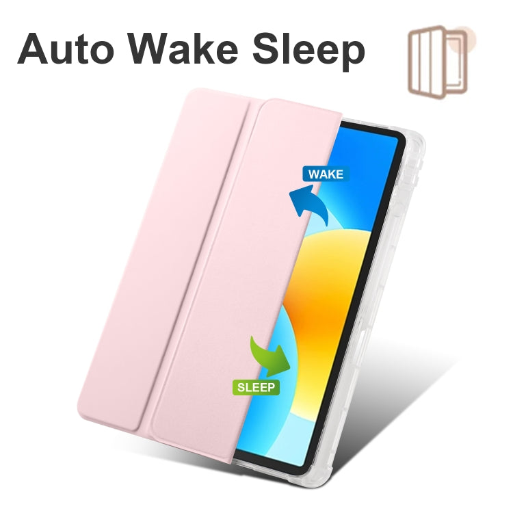 For Huawei MatePad 11.5S 3-folding Transparent TPU Smart Leather Tablet Case