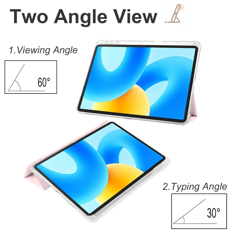 For Huawei MatePad 11.5S 3-folding Transparent TPU Smart Leather Tablet Case