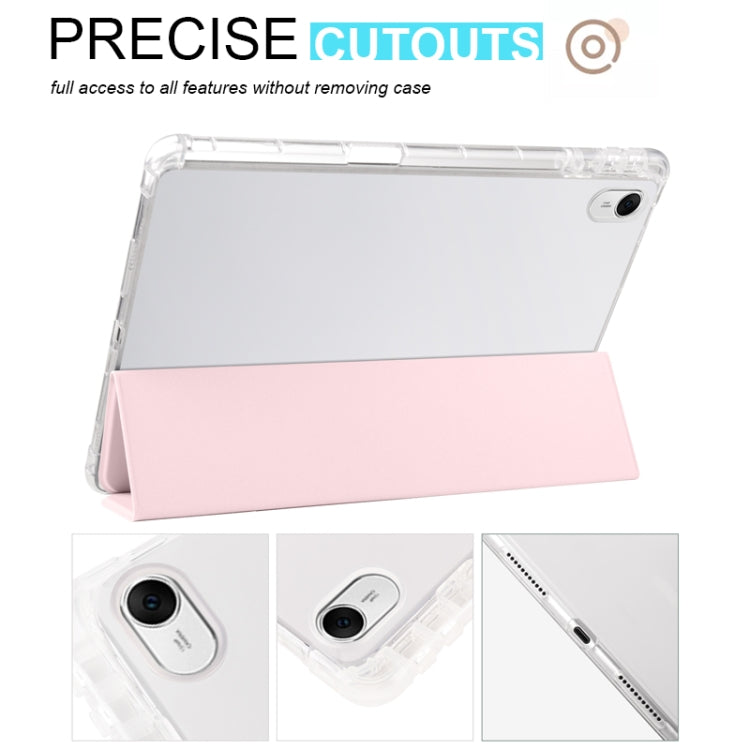 For Huawei MatePad 11.5S 3-folding Transparent TPU Smart Leather Tablet Case