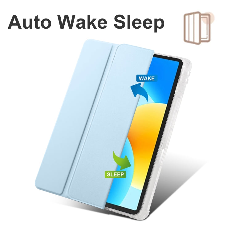 For Huawei MatePad 11.5S 3-folding Transparent TPU Smart Leather Tablet Case