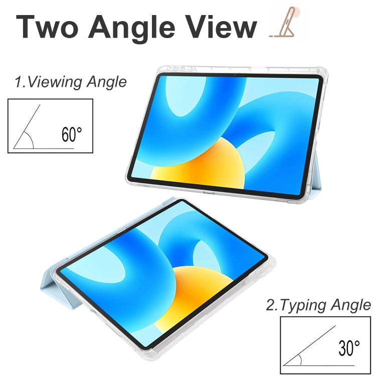 For Huawei MatePad 11.5S 3-folding Transparent TPU Smart Leather Tablet Case