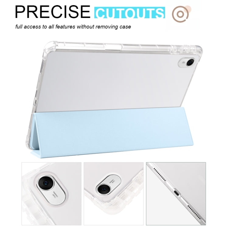 For Huawei MatePad 11.5S 3-folding Transparent TPU Smart Leather Tablet Case