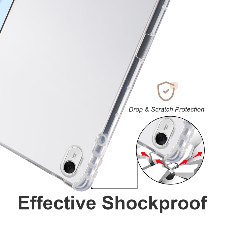 For Huawei MatePad 11.5S 3-folding Transparent TPU Smart Leather Tablet Case