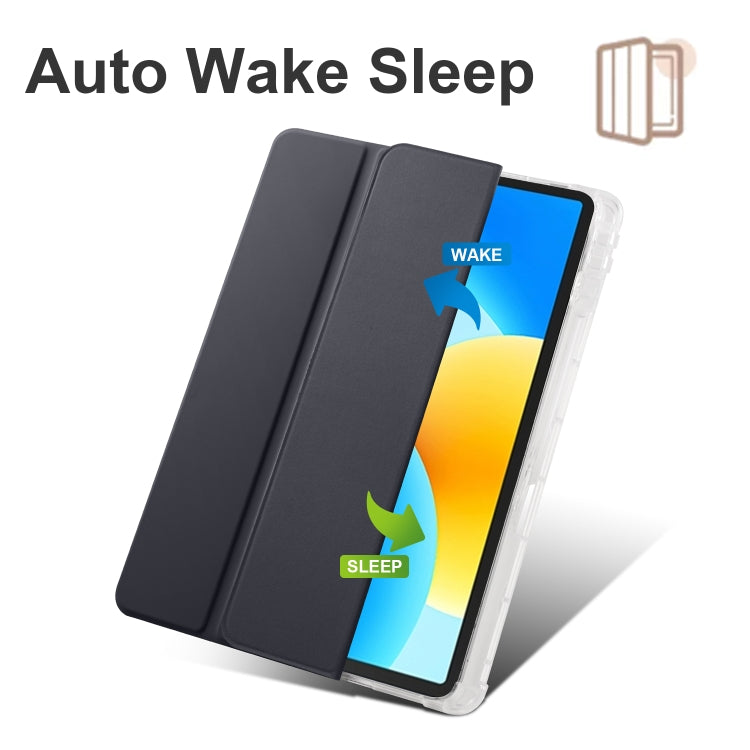 For Huawei MatePad 11.5S 3-folding Transparent TPU Smart Leather Tablet Case
