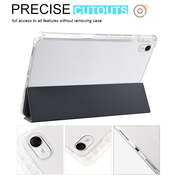 For Huawei MatePad 11.5S 3-folding Transparent TPU Smart Leather Tablet Case