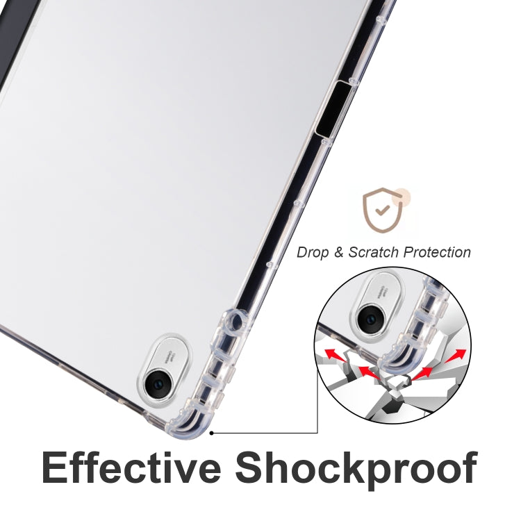 For Huawei MatePad 11.5S 3-folding Transparent TPU Smart Leather Tablet Case