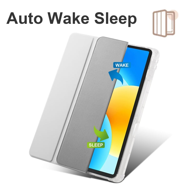 For Huawei MatePad 11.5S 3-folding Transparent TPU Smart Leather Tablet Case