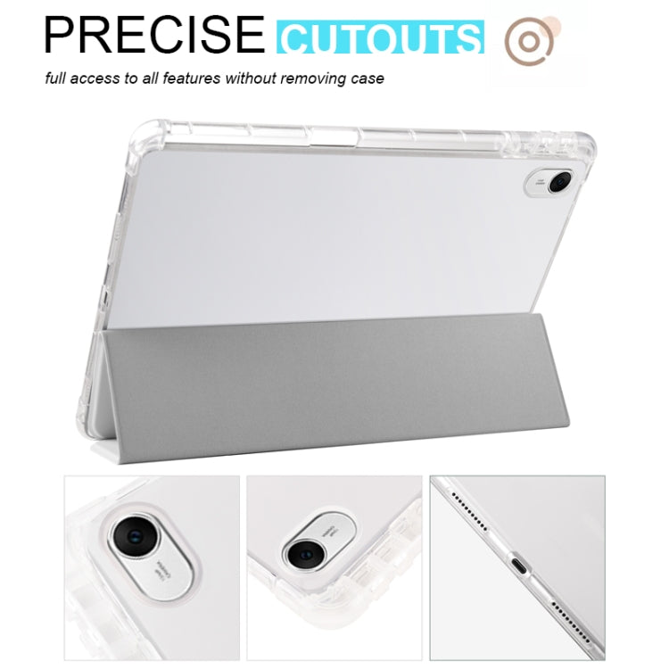 For Huawei MatePad 11.5S 3-folding Transparent TPU Smart Leather Tablet Case