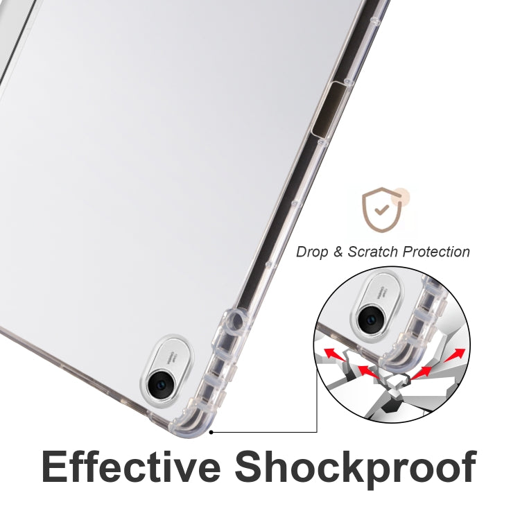 For Huawei MatePad 11.5S 3-folding Transparent TPU Smart Leather Tablet Case