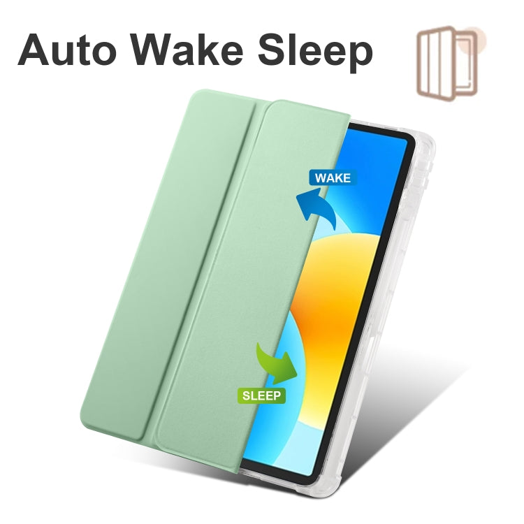 For Huawei MatePad 11.5S 3-folding Transparent TPU Smart Leather Tablet Case