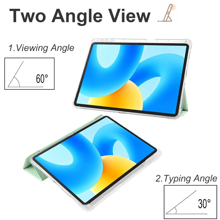 For Huawei MatePad 11.5S 3-folding Transparent TPU Smart Leather Tablet Case