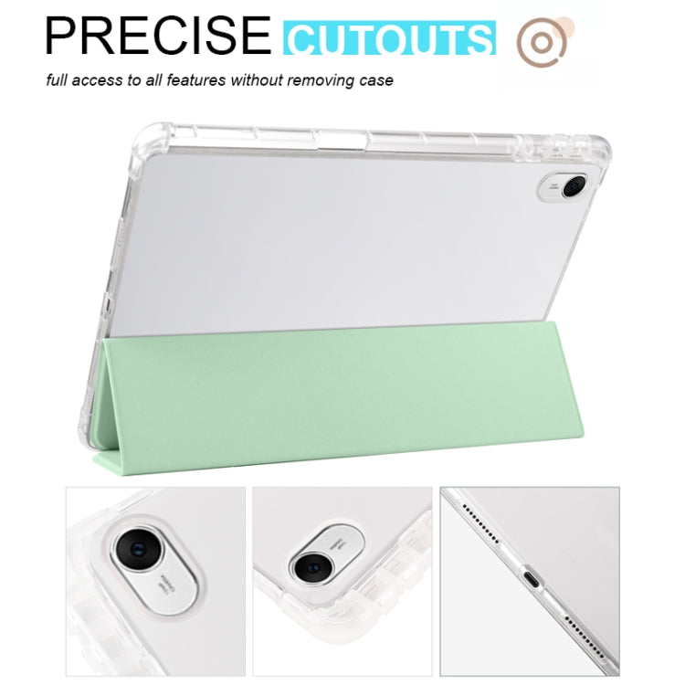 For Huawei MatePad 11.5S 3-folding Transparent TPU Smart Leather Tablet Case