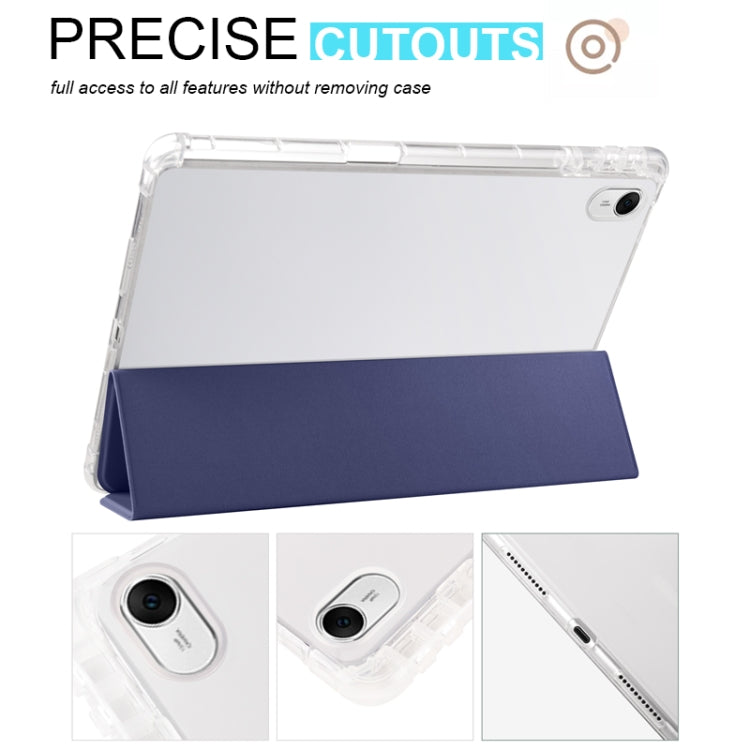 For Huawei MatePad 11.5S 3-folding Transparent TPU Smart Leather Tablet Case
