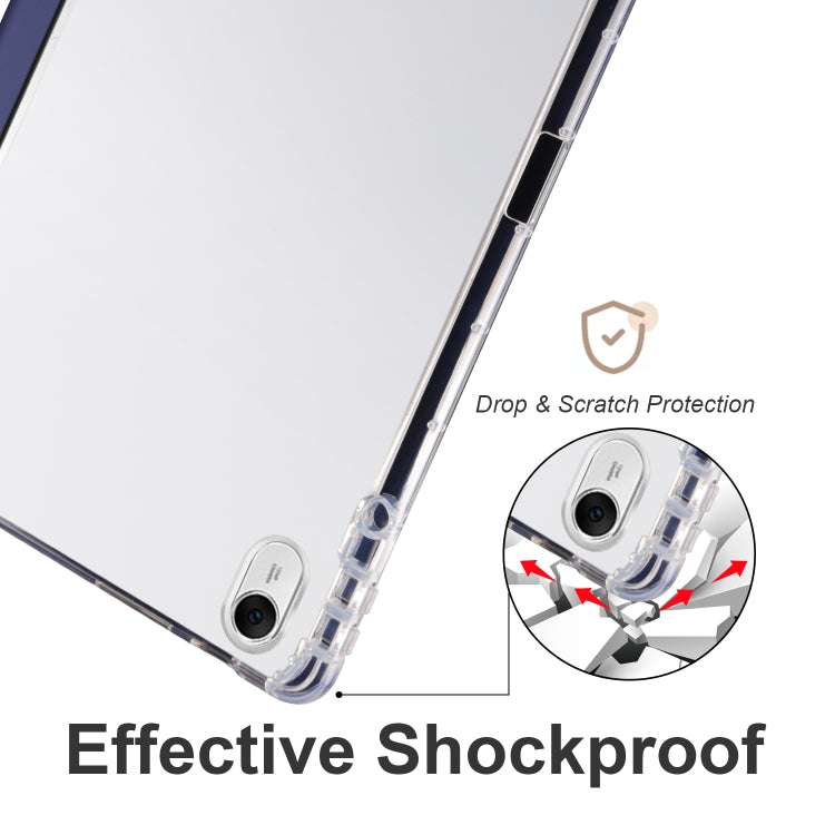 For Huawei MatePad 11.5S 3-folding Transparent TPU Smart Leather Tablet Case