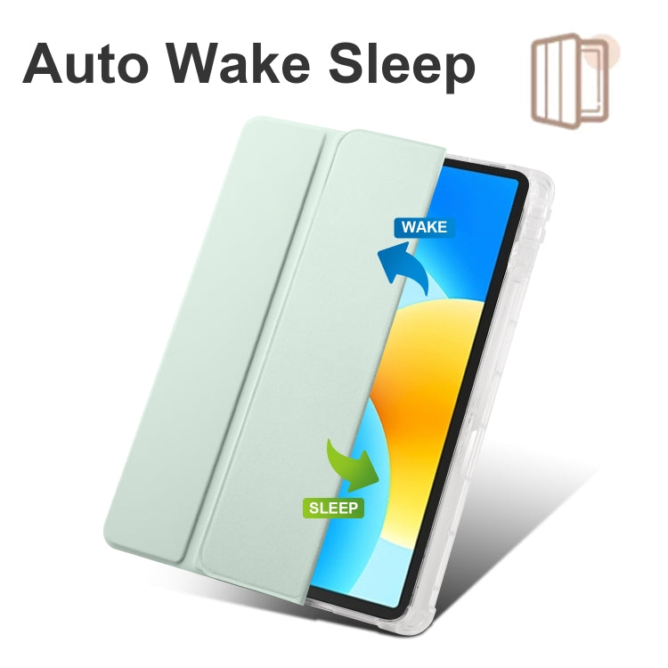 For Huawei MatePad 11.5S 3-folding Transparent TPU Smart Leather Tablet Case